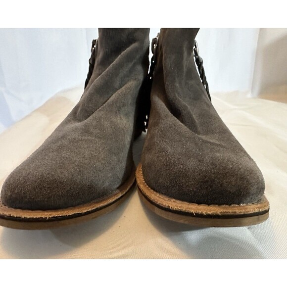 Dolce Vita Women's Sutton Boots Size 8.5 Gray Suede Double Zip Low Block Heel - Picture 7 of 9